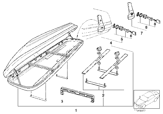 1997 BMW 318i Multi-Purpose Roof Box Diagram