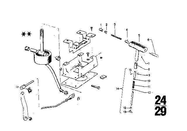 1973 BMW 3.0CS Gear Shift / Parking Lock (ZF 3HP20) Diagram 3