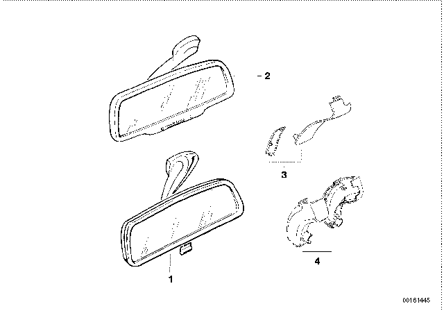 1993 BMW 850Ci Interior-Mirror, Manual Diagram for 51161970228