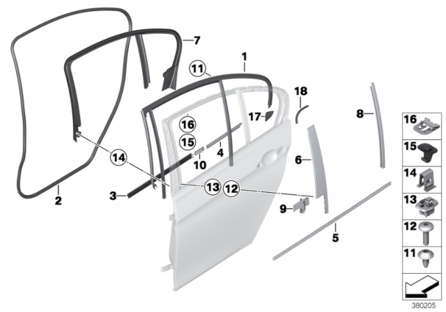 2014 BMW 335i xDrive Sealing Strip Diagram for 51347263269