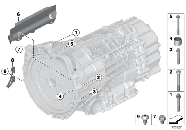 2013 BMW 335is Set Of Aluminium. Screws Automatic Gearbox Diagram for 24000417517