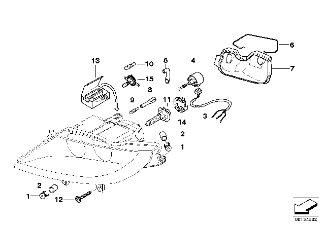 2008 BMW Z4 Left Headlight Cover Diagram for 63126928413