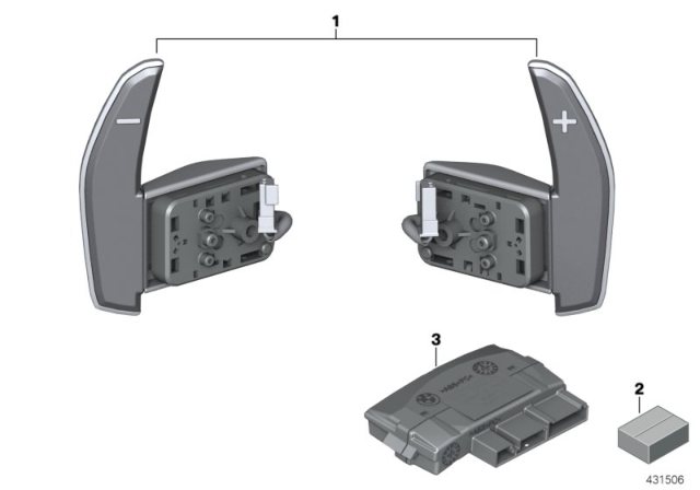 2018 BMW X6 M Gearshift Paddles, M Steering Wheel Diagram