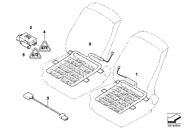 2005 BMW 645Ci Electrical Component Seat Occupancy Detection Diagram