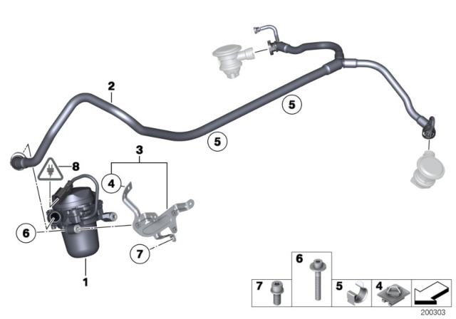 2010 BMW 760Li Emission Control - Air Pump Diagram