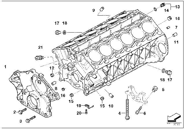 2006 BMW 760i Engine Block & Mounting Parts Diagram 1