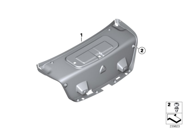 2012 BMW 750Li Trim Panel, Rear Trunk / Trunk Lid Diagram 2