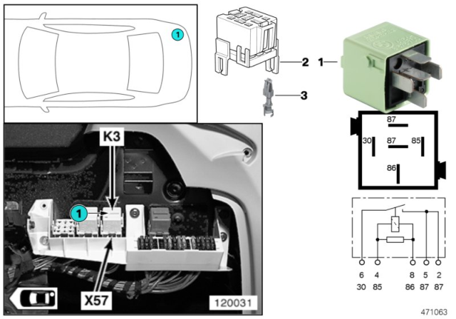 2004 BMW X5 Relay, Load-Shedding Terminal Diagram 2