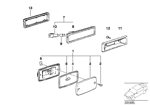 1992 BMW 325i Side Marker Light Diagram