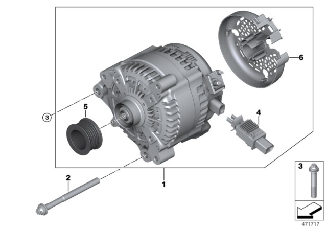 2020 BMW 230i Exchange Generator Diagram for 12318648046