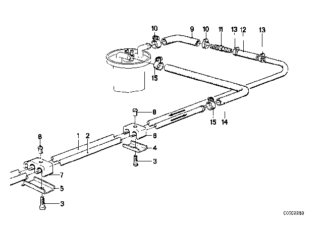 1988 BMW 528e Fuel Supply / Tubing Diagram