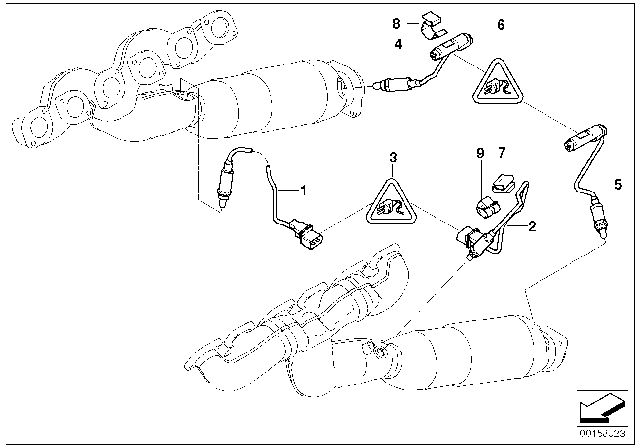 2008 BMW 760Li Lambda Probe Fixings Diagram