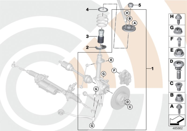 2012 BMW X3 Repair Kit, Support Bearing Diagram