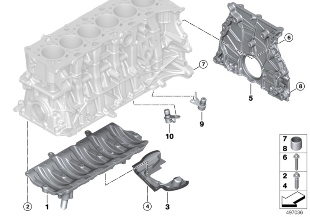 2020 BMW X4 M Engine Block & Mounting Parts Diagram 2