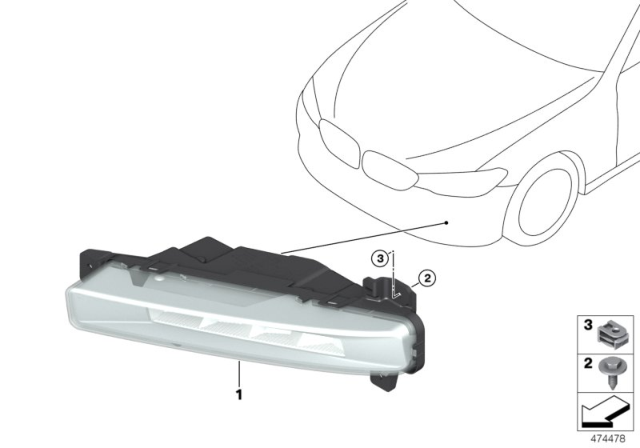 2019 BMW 530e Fog Lights Diagram