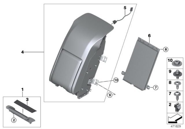 2020 BMW 750i xDrive Cover, Bulkhead Diagram for 51169368845