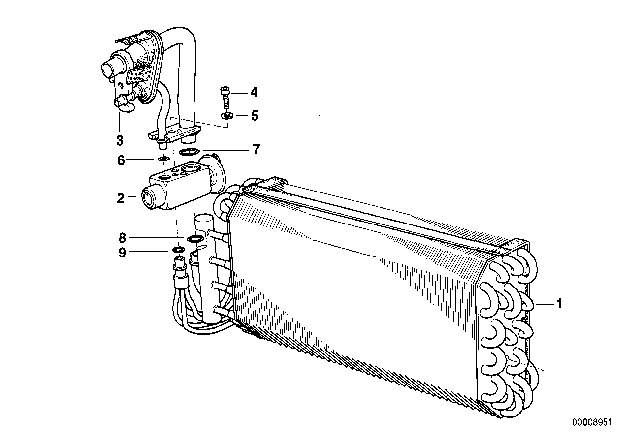 1995 BMW 318ti Evaporator / Expansion Valve Diagram