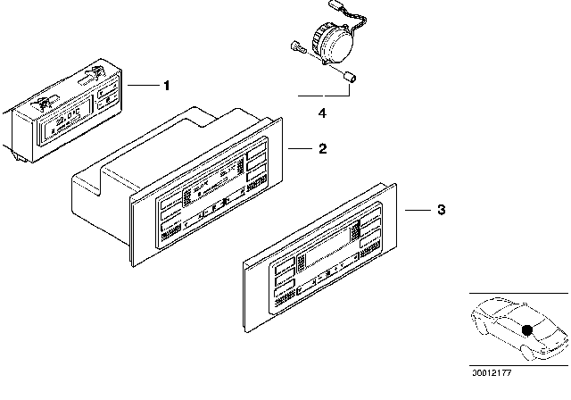 1995 BMW 740i Heating / Air Conditioner Actuation Rear Diagram