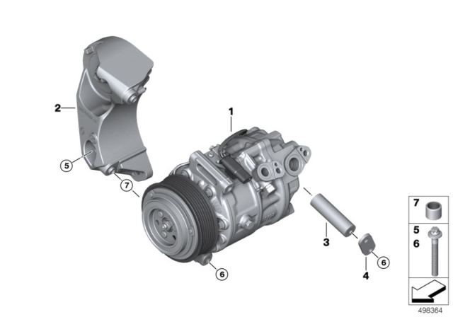 2020 BMW M850i xDrive Rp Air Conditioning Compressor Diagram