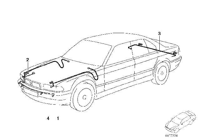 2001 BMW 740iL Repair Cable Main Cable Harness Diagram