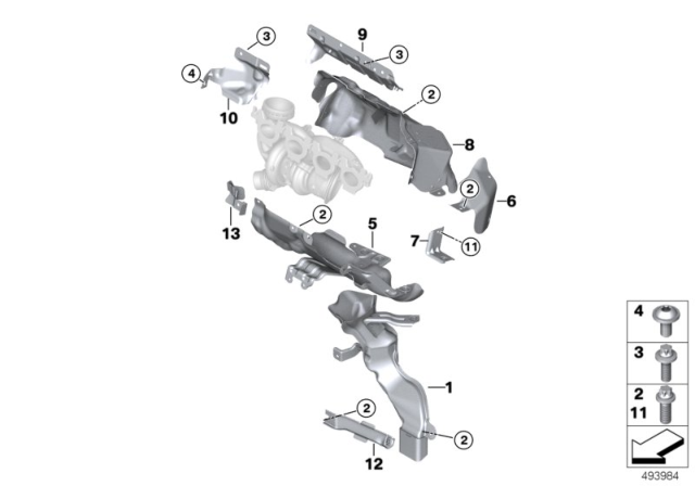 2020 BMW 228i xDrive Gran Coupe Turbocharger Heat Protection Diagram