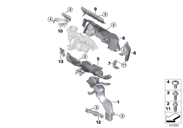 2016 BMW X1 Turbocharger Heat Protection Diagram