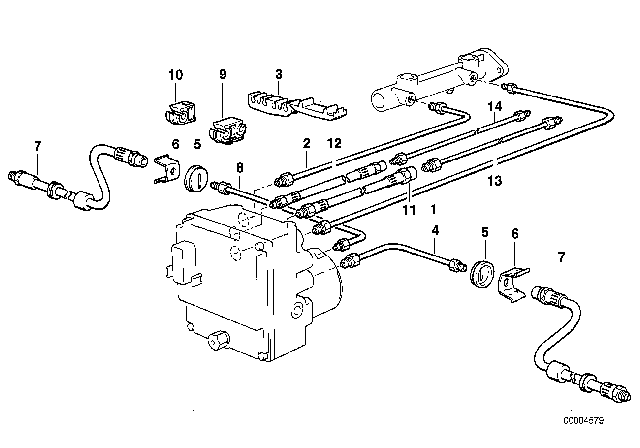 1992 BMW 525i Pipe Rubber Covered Diagram for 34301161902