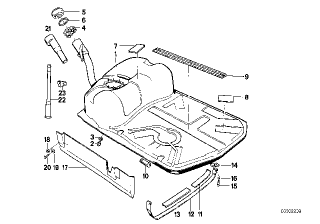 1989 BMW 750iL Metal Fuel Tank Diagram