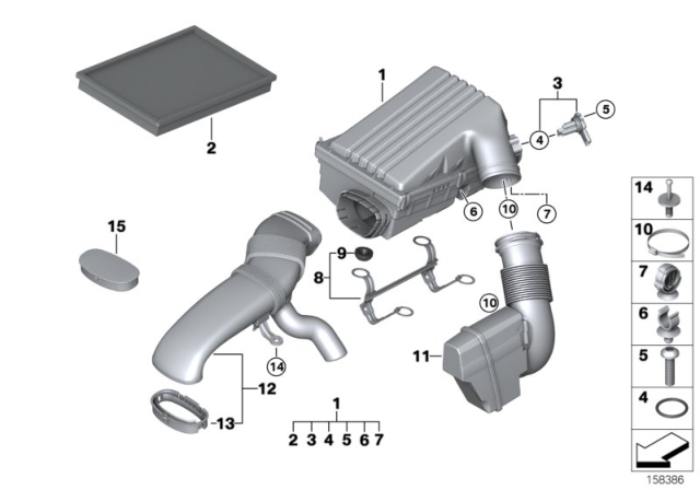 2007 BMW X5 Intake Silencer Diagram for 13717548885