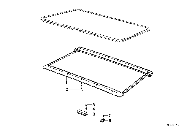 1982 BMW 733i Glass Cover Diagram