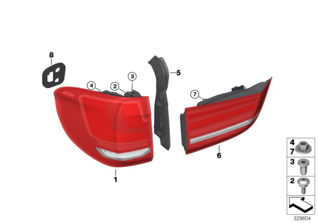 2016 BMW X5 Tail Light Finisher, Trunk Lid, Left Diagram for 63217342233