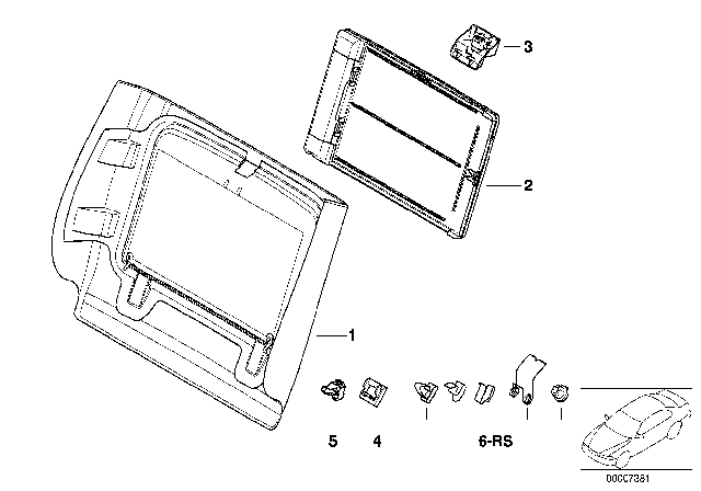 1999 BMW 740i Lower Rear Multi - Purpose Panel Diagram