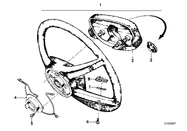 1983 BMW 320i Horn Pad Diagram for 32331118902