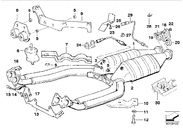 1994 BMW 850Ci Gasket Ring Asbesto-Free Diagram for 18111723539