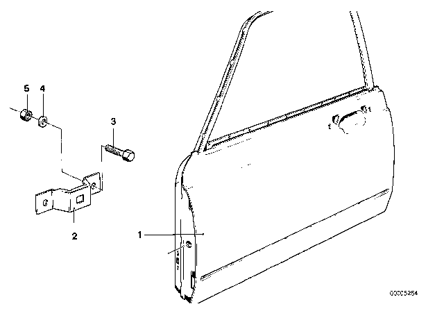 1984 BMW 733i Front Door Diagram