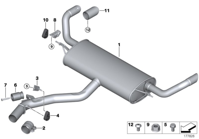 2013 BMW X5 Rear Muffler Diagram for 18308506981