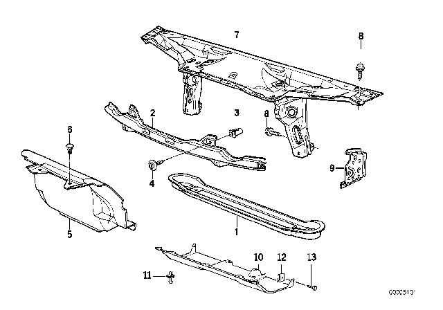 1994 BMW 525i Front Panel Diagram