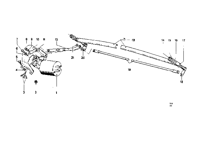 1969 BMW 2000 Wipe System Diagram