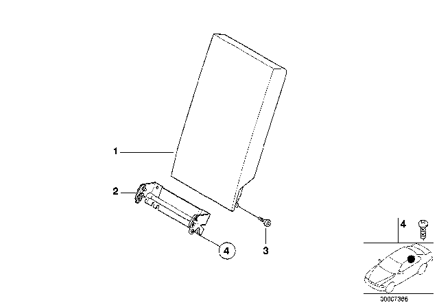 2001 BMW X5 Rear Seat Centre Armrest Diagram