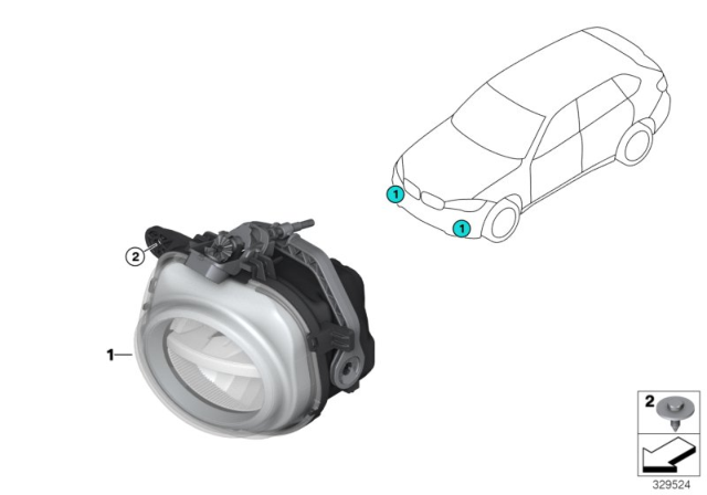 2011 BMW X3 Fog Lights Diagram 2