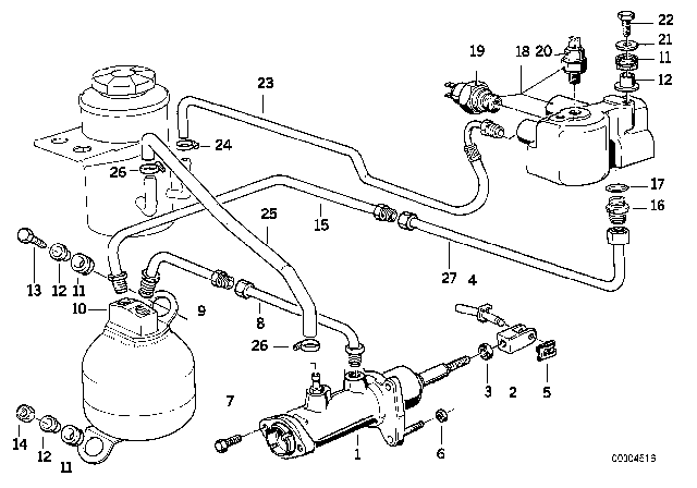 1990 BMW 750iL Pressure Accumulator Diagram for 34331162056