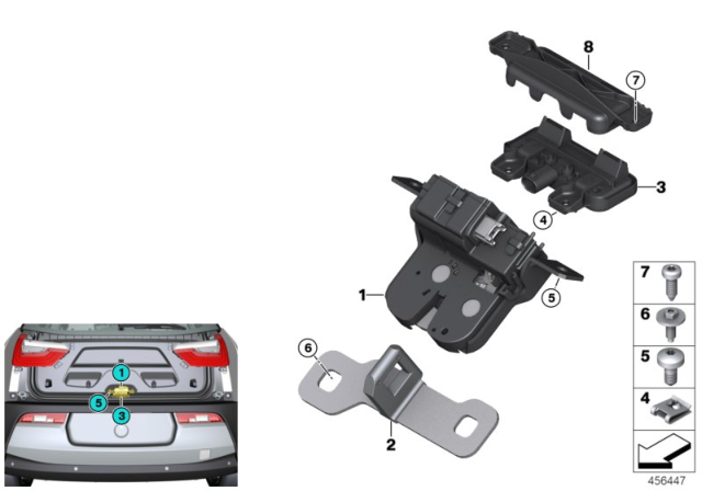 2015 BMW i3 Tailgate Locking System Diagram