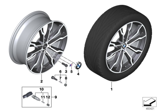 2020 BMW X3 Disc Wheel, Light Alloy, Orbitgrey Diagram for 36108010269