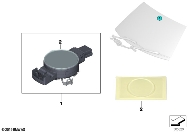 2015 BMW X3 Sensor, Rain / Light / Solar / Condensation Diagram 1