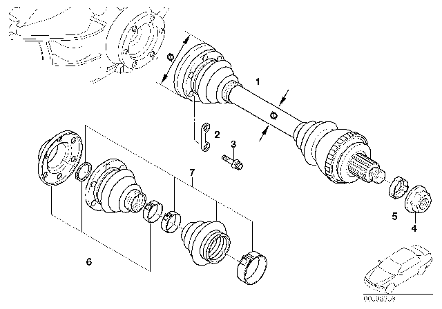 1998 BMW 318ti Output Shaft Diagram