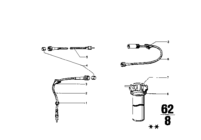 1972 BMW 2002 Sending Unit Assy Metal Tank Diagram for 62161358097