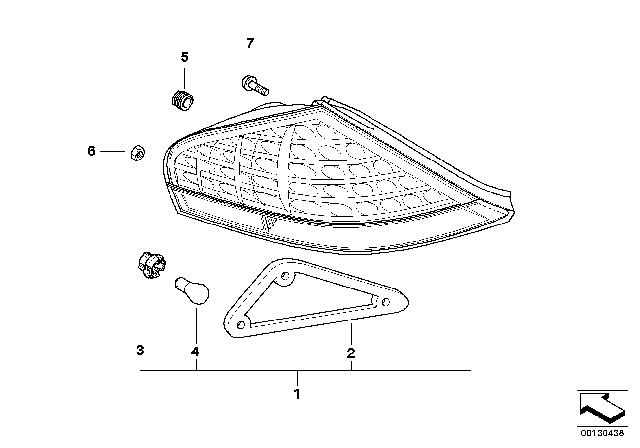 2005 BMW 645Ci Tail Light, Right Diagram for 63217165814