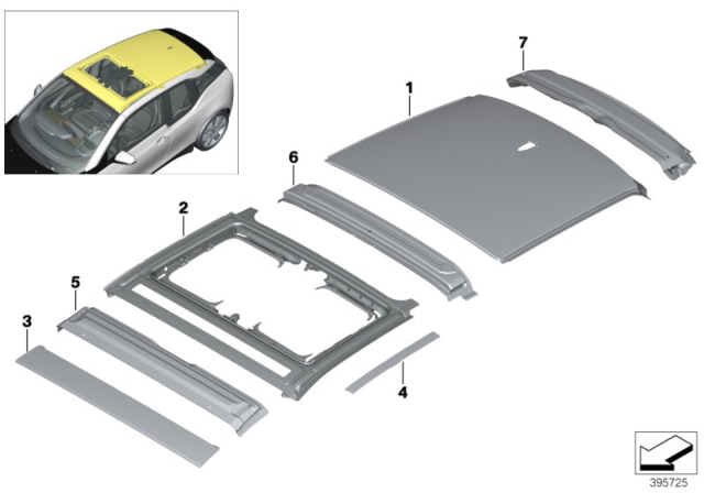 2014 BMW i3 Roof Diagram