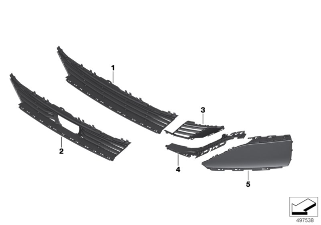 2020 BMW 740i xDrive Grill, Air Intake, Center Diagram for 51117475115