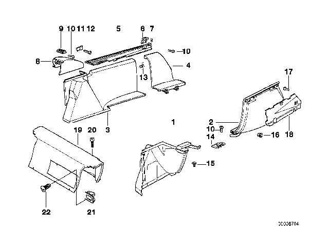 1995 BMW 525i Grid Left Diagram for 51478149045